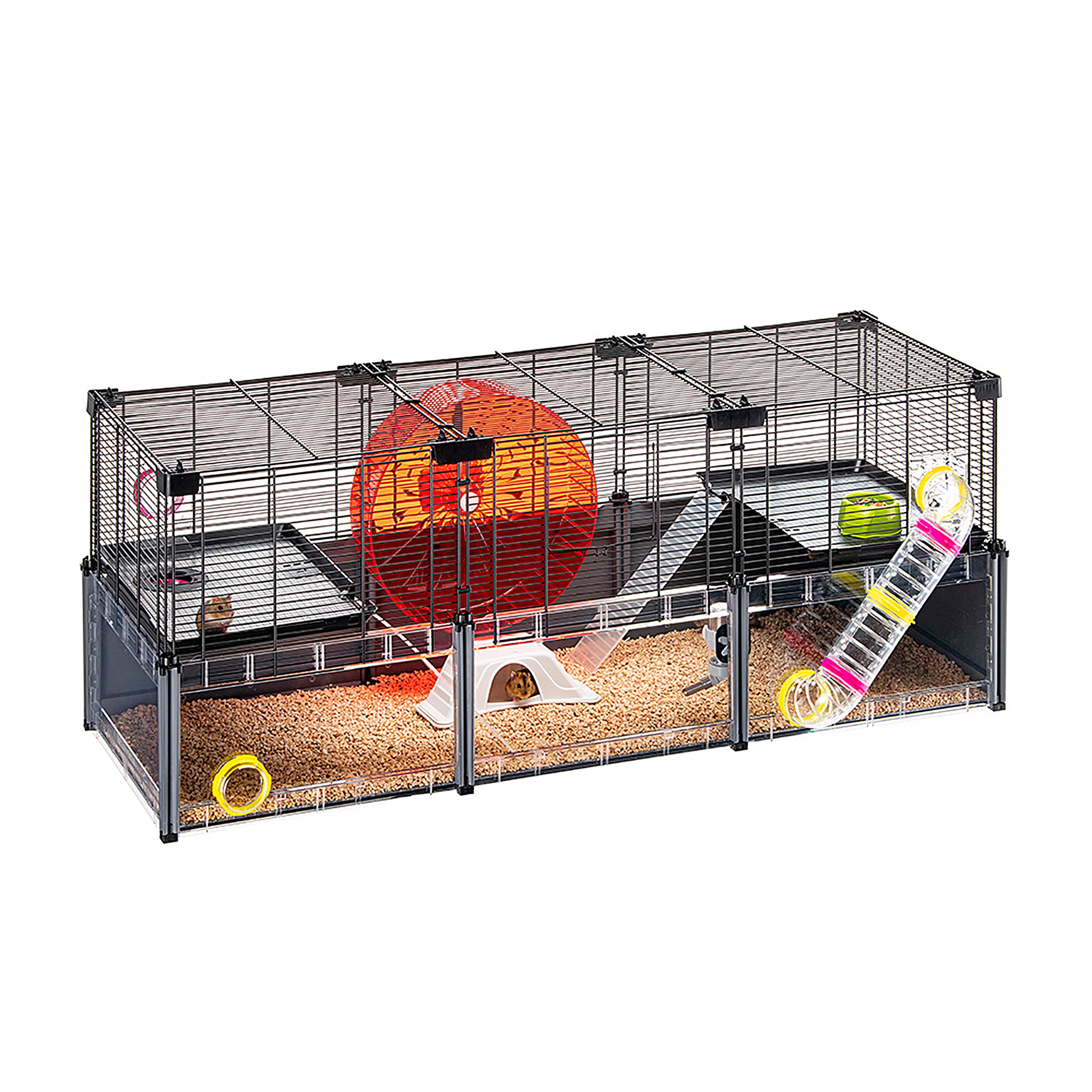 Jaula modular amplia para hámster con tubos y accesorios incluidos