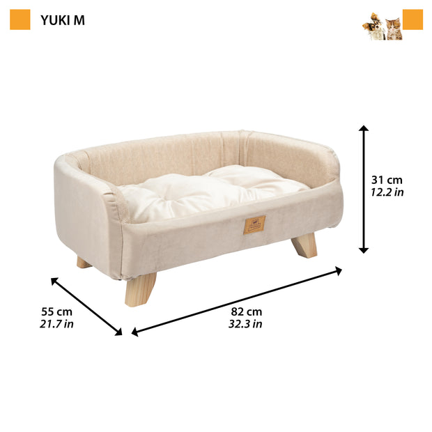 YUKI Cama de madera para perros y gatos