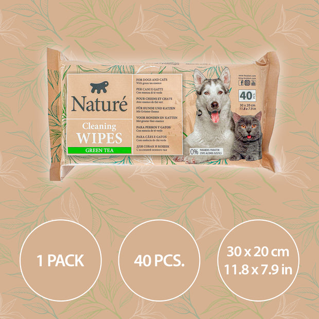 NATURÉ TOALLITAS CON TÉ VERDE (X40)
