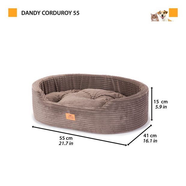 DANDY CORDUROY Cama tipo sofá con cojín extraíble para perros y gatos