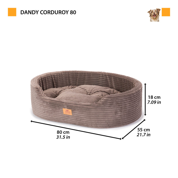 DANDY CORDUROY Cama tipo sofá con cojín extraíble para perros y gatos