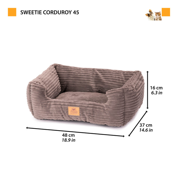 SWEETIE CORDUROY Cama suave para perros y gatos