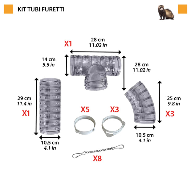 Kit de tubos para hurones