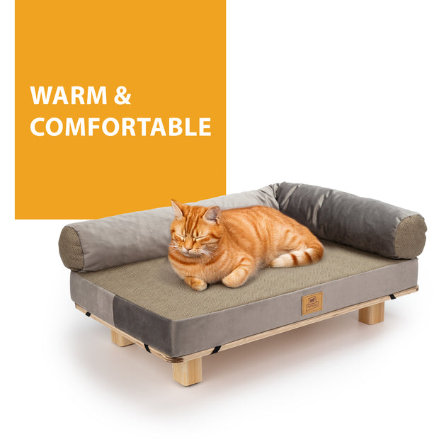 HARU Cama de madera para perros y gatos